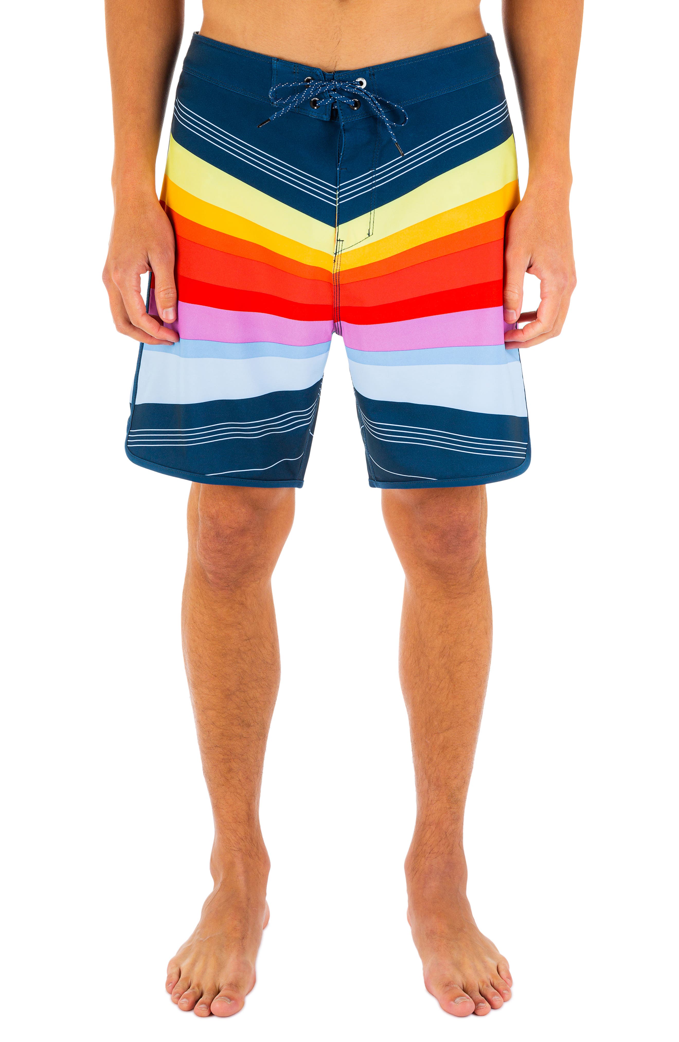 Empty Wooden Sea and Sky Mens Beach Pants Swimming Trunks Dry Fit Board Short with Lining 